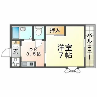 コートアゼリアA棟【105号室】の間取り