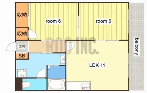 アルコ・ラ・カーサ町坪【3階】の間取り