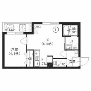 1LDKの間取り画像