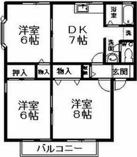 メゾン・ヴィクトワール B棟【2階】の間取り