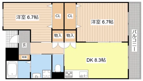 シャイニング壱番館【302号室】の間取り