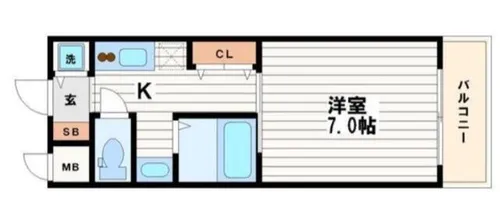 レジデンス大阪城前【5階】の間取り