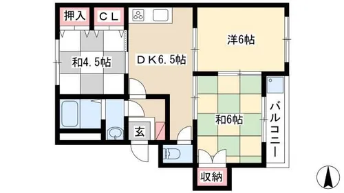 第12平松マンション【2A号室】の間取り