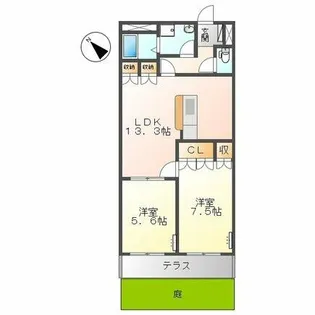 ヴァインベルク【102号室】の間取り