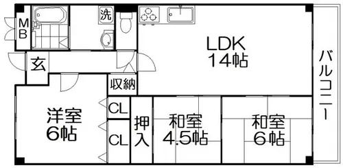 フォレ招提【3階】の間取り