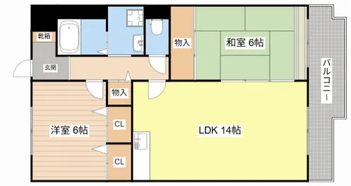 グリーン茨木【6階】の間取り