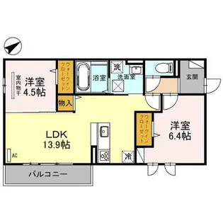 GRANDEL A棟【1階】の間取り
