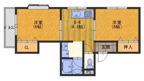 シャロンド・ビブレ【2階】の間取り