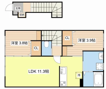 グッドライフステージFJ【202号室】の間取り