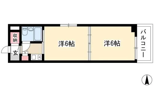 プリンセス栄【503号室】の間取り