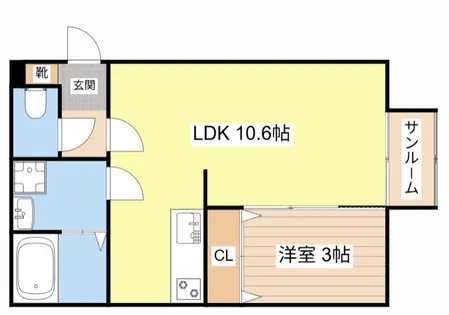 クオーレ本町【A号室】の間取り