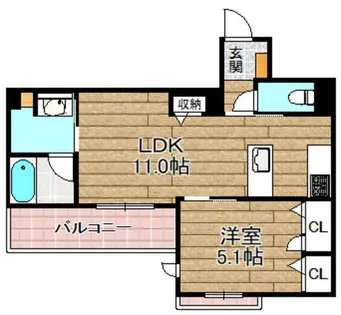 ティーエヌ伍番館【203号室】の間取り