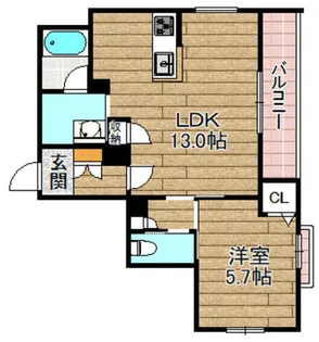 ティーエヌ伍番館【301号室】の間取り