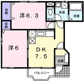 メゾン余部【1階】の間取り