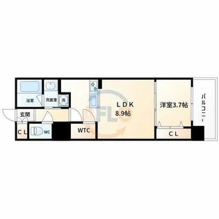 RJRプレシア南堀江【9階】の間取り