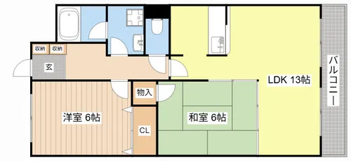パールグレイス【203号室】の間取り
