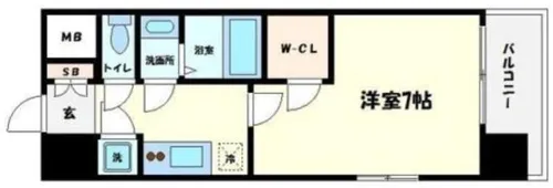 エスリード難波レジデンス【14階】の間取り