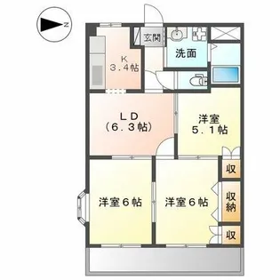 グランドール佐渡【2階】の間取り
