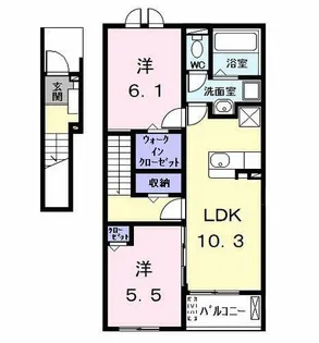 ヒカルサ名古屋港区大西Ⅰ【202号室】の間取り