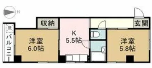 ブランシュ東海通【2階】の間取り