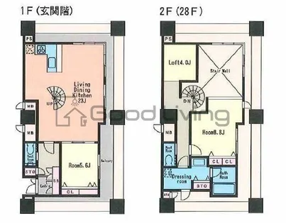 KDXレジデンス大濠ハーバービュータワー【27階】の間取り