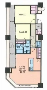 KDXレジデンス大濠ハーバービュータワー【16階】の間取り