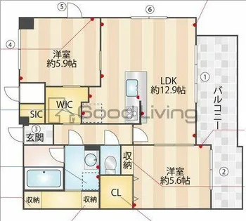 BPRレジデンス高宮【7階】の間取り