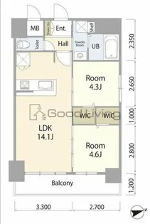 Coco Terrasse 東公園【13階】の間取り