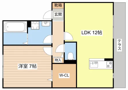 メルベーユ川崎【102号室】の間取り