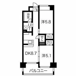 ヒルクレスト塩原【501号室】の間取り