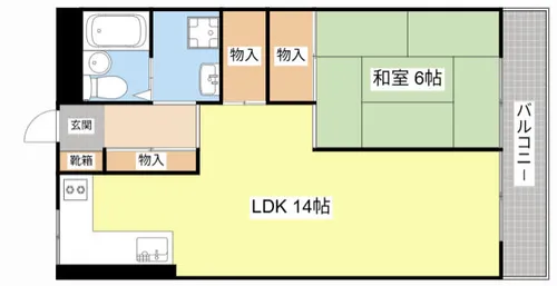 タウンビル【3B号室】の間取り