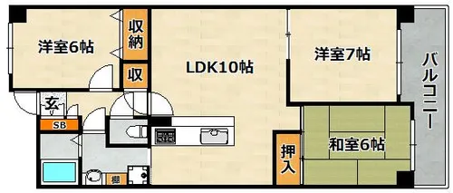 ハイツ雲雀丘【404号室】の間取り