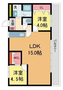 グローバル西宮【302号室】の間取り