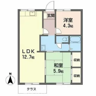 2LDKの間取り画像