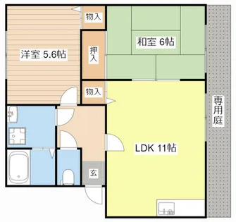 ロイヤルフィーノ【105号室】の間取り