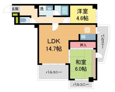 ヴェルドール西宮【1階】の間取り