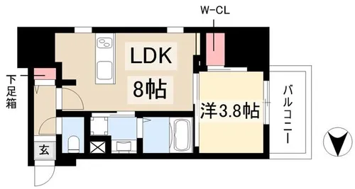 ザ・レジデンスパーク栄【3階】の間取り