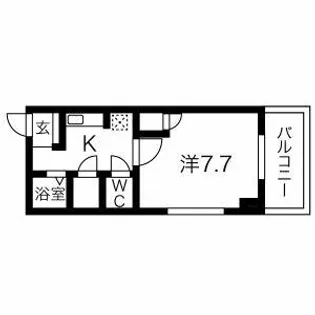 ビュークレスト薬院大通【605号室】の間取り