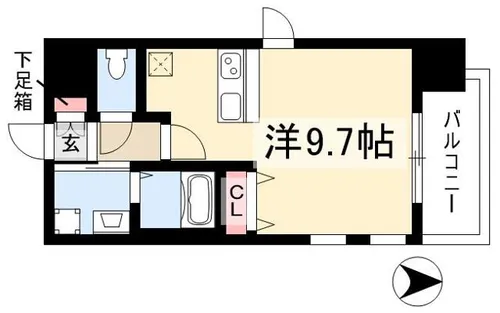 プレサンス新栄デコール【0706号室】の間取り