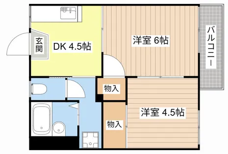 西矢倉ハイツB棟【201号室】の間取り