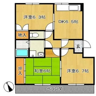 グリーンプラザ共和【1階】の間取り