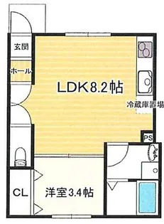 リープラスたつの大道【1-A号室】の間取り