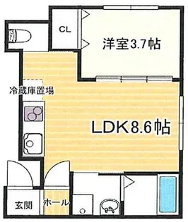 リープラスたつの大道【2-B号室】の間取り