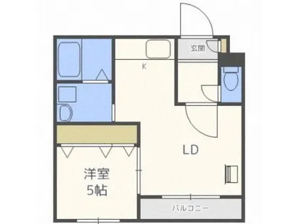 グランディール南五条【102号室】の間取り