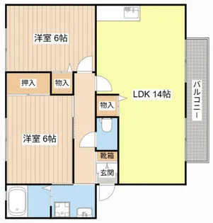ウインディア今堀【102号室】の間取り