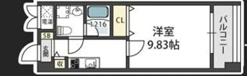 モンサンミッシェル北浜【8階】の間取り