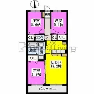 プレアマール【3階】の間取り