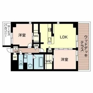 フローラル桃山台【1階】の間取り