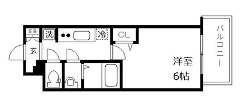 プレサンス難波デヴァンテ【6階】の間取り
