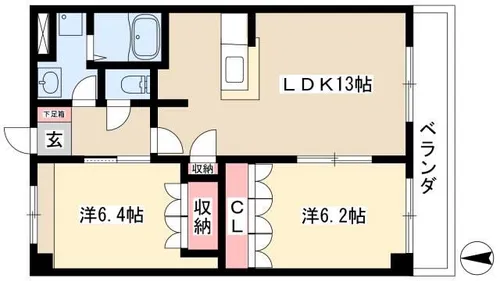 エルシャトー【2階】の間取り